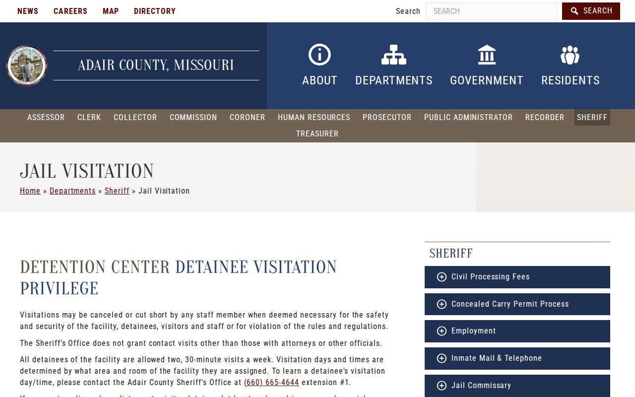Adair County Sheriff public lobby information
