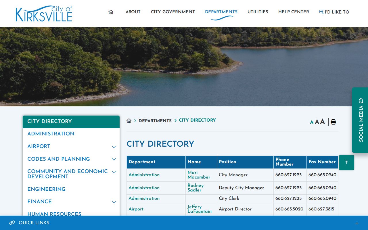 Kirksville police and investigations directory